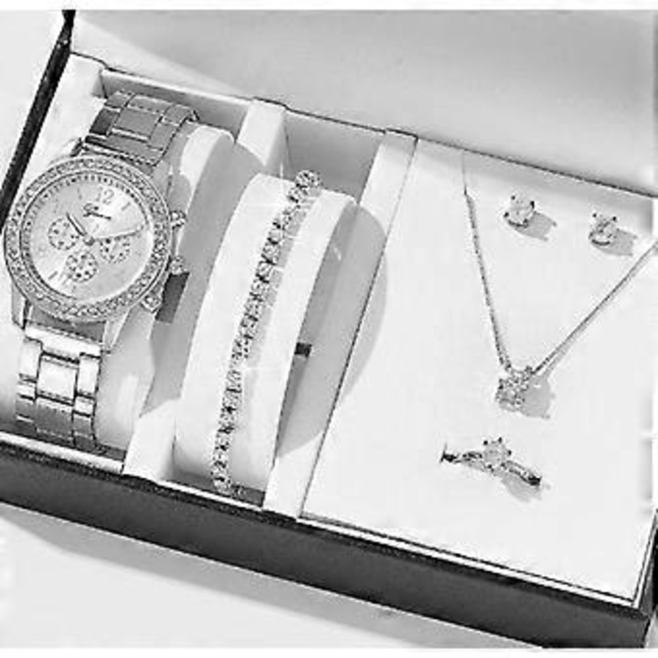 Set bijuterii dama, ceas, bratara, colier, elegant, multicolor