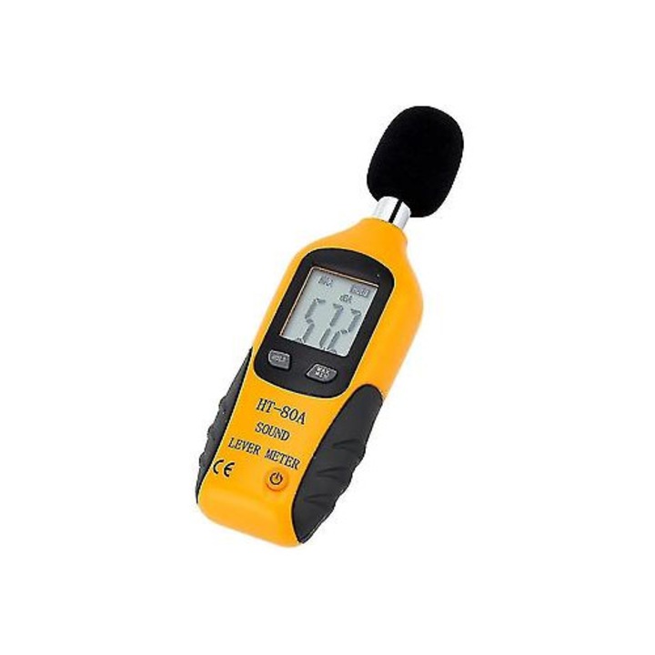 Aparat de masura a nivelului sonor, display LCD, galben