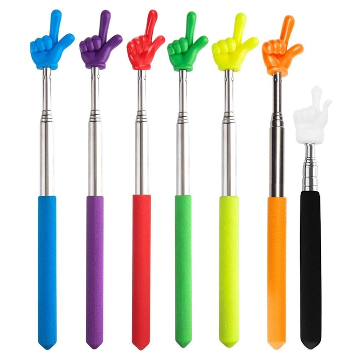 Set 7 indicatoare retractabile pentru profesori, Xyedyaup, 20x68cm, multicolor