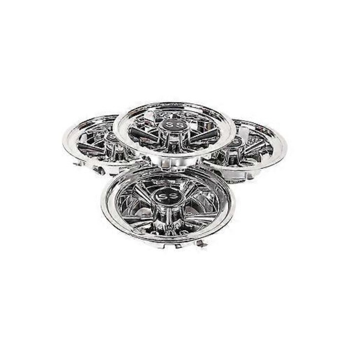 Set 4 capace roti pentru golf cart/masini, 8 inch, argintii