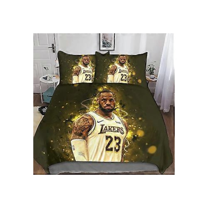 LeBron James paplanhuzat, kosárlabda mintás, nyomott, 135x200cm