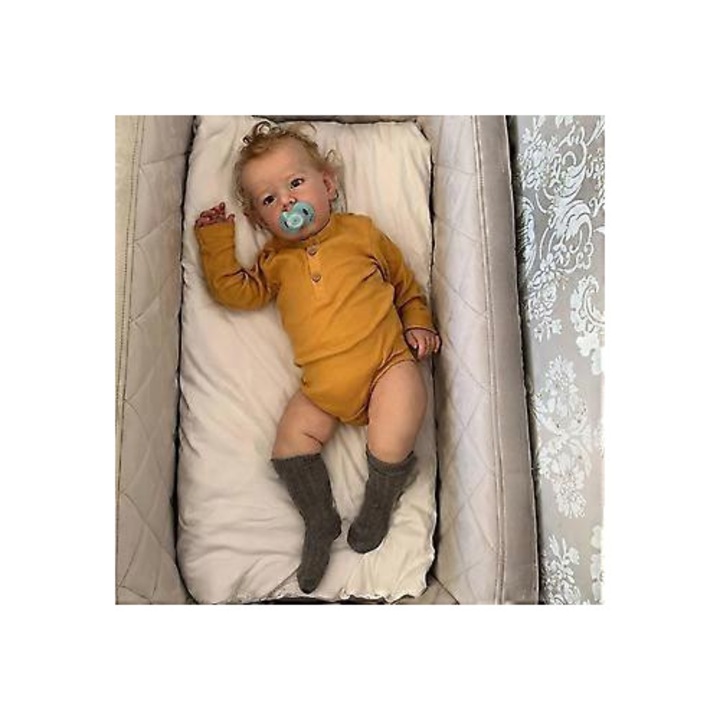 Реборн кукла Лиъм, 55 см, платнено тяло, руса, за деца