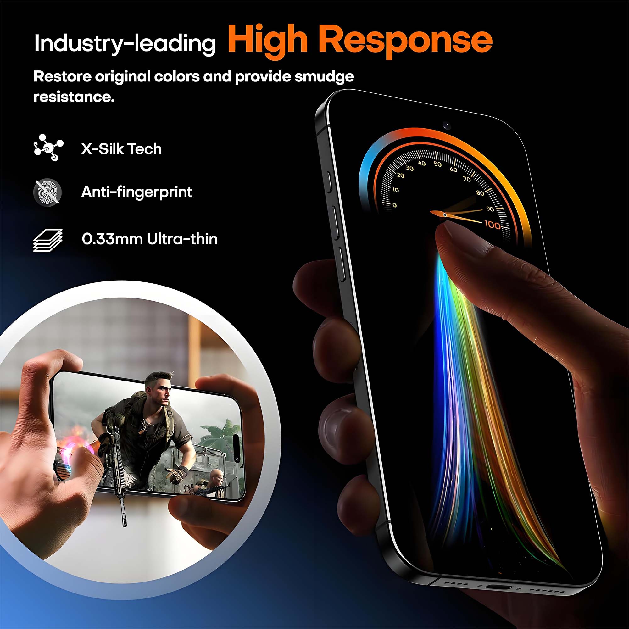 Folie de Protectie pentru iPhone 17 Pro Max, Omelivon, Sticla Securizata, cu Kit de Aplicare Instanta si Functie Automata de Indepartare a Prafului, Duritate 9H, Ultra HD, advanced touch sensitivity
