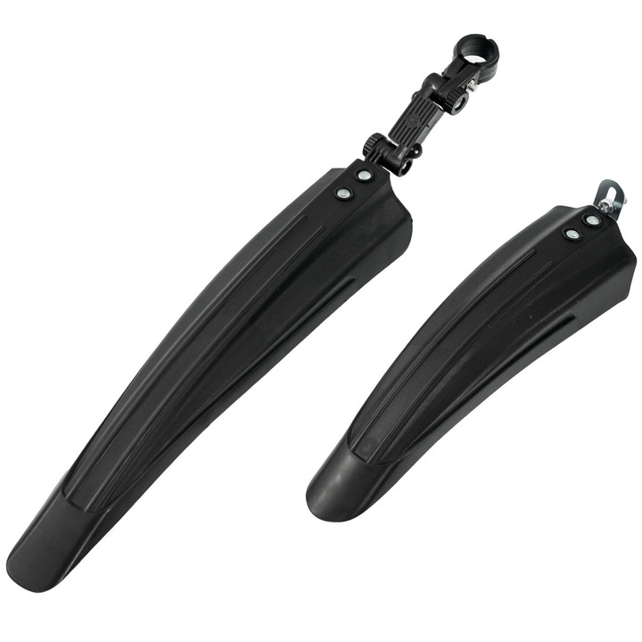 Set 2 Aparatori noroi pentru bicicleta Artnico, fata si spate, negre, 25-28 inci, montare sub sa