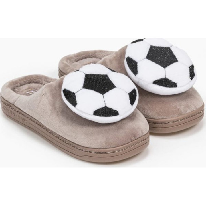 Детски чехли, Футболна топка, Топли, Кафяви - 32