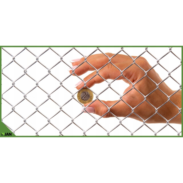 Növesztőháló, ZPH JAN, 20 mmx20 mmx100 cm, Horganyzott drót 1,6 mm, Szemméret 20x20 mm, Magasság 100 cm, Terület 4 m², Ezüst