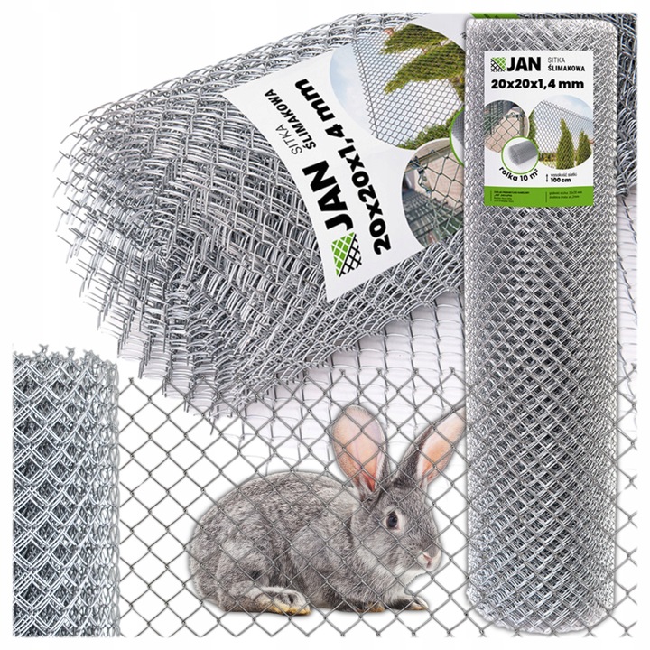 Növesztőháló, ZPH JAN, 20 mmx20 mmx100 cm, Horganyzott drót 1,4 mm, Szemméret 20x20 mm, Magasság 100 cm, Terület 4 m², Ezüst