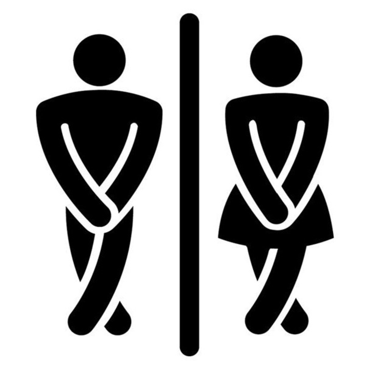 Sticker decorativ geam/perete, Toaleta, 35x30 cm, negru