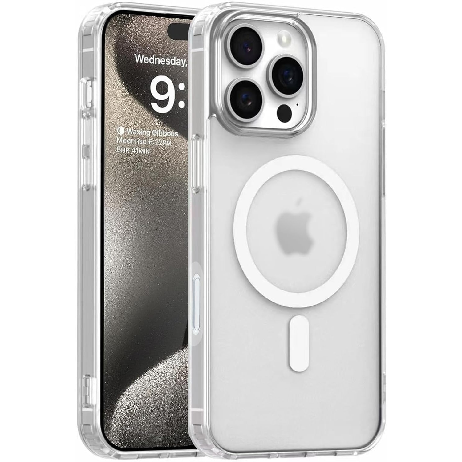 Husa de Protectie Telefon Transparenta, Compatibila cu iPhone 16 Pro & MagSafe cu Absorbtie Puternica, Margini Ridicate pentru Protectia Ecranului si Camerelor, Rezistenta la Socuri & Anti-zgarieturi, Protectie Eficienta Zilnica
