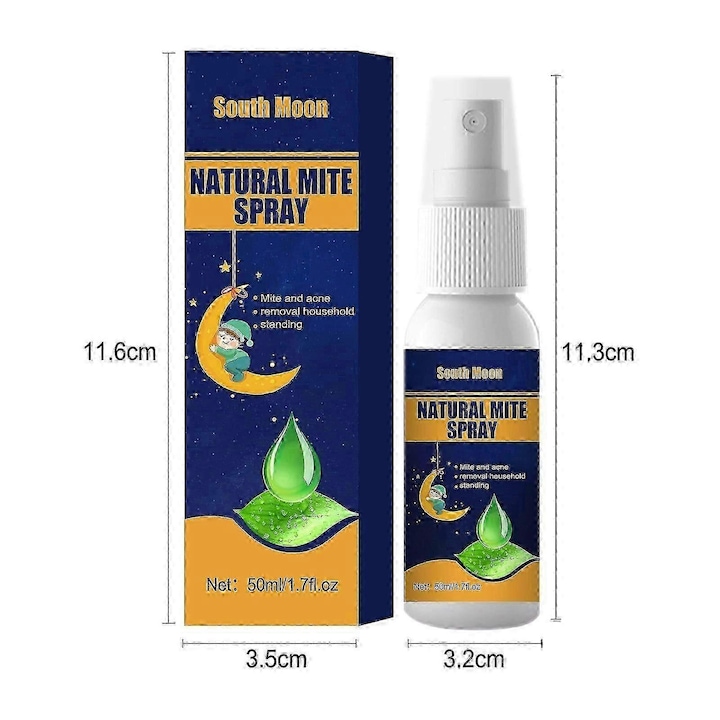 Spray medical pentru paduchi pubieni si scabie South Moon, 50ml, extracte din plante, fara ambalaj