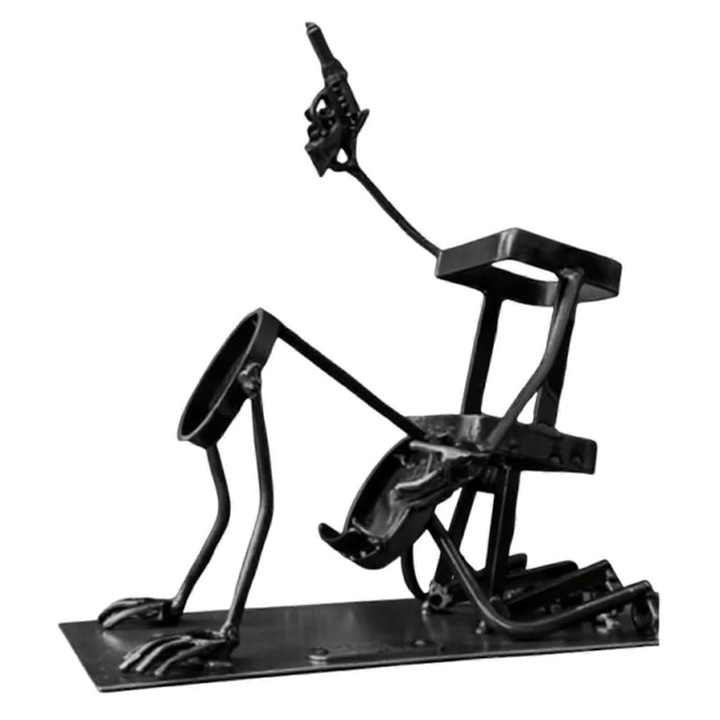 Koponya pohártartó, fém, egyedi dizájn, fekete