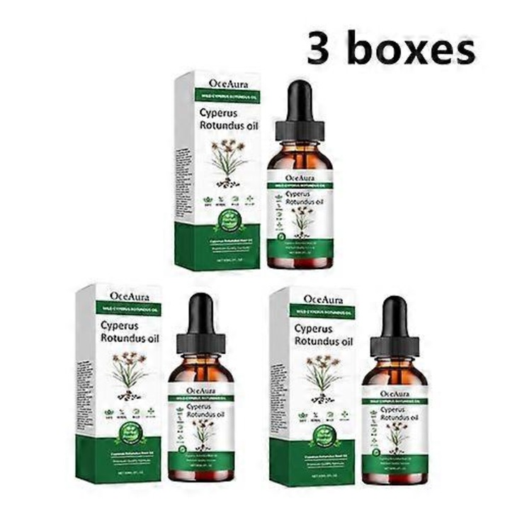 Натурално масло Cyperus rotundus, 60мл, хидратация, успокояване, 3 броя