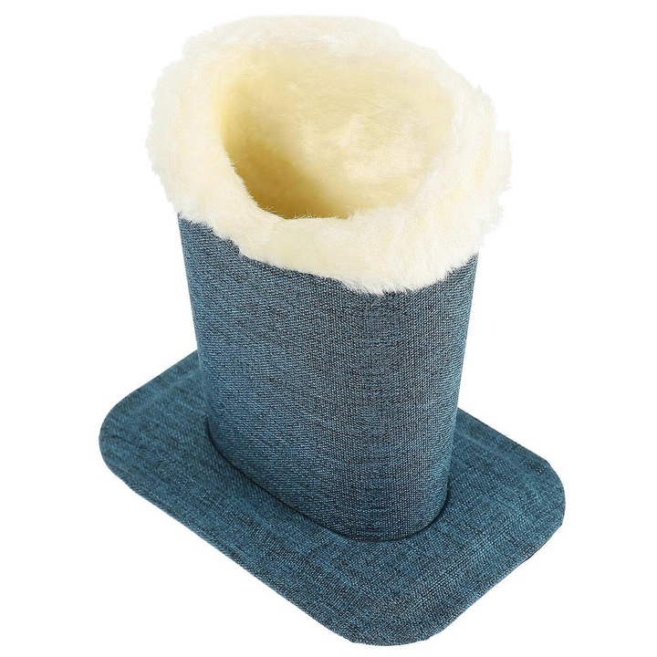 Suport pentru ochelari, material textil, captusit cu plus, albastru, 12.50x11.70x8.00cm, 1 buc.