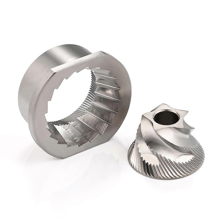 Set macine conice 48mm, din otel inoxidabil, prelucrare CNC, compatibil Magic/Royal/Strato si altele, argintiu, 1 set