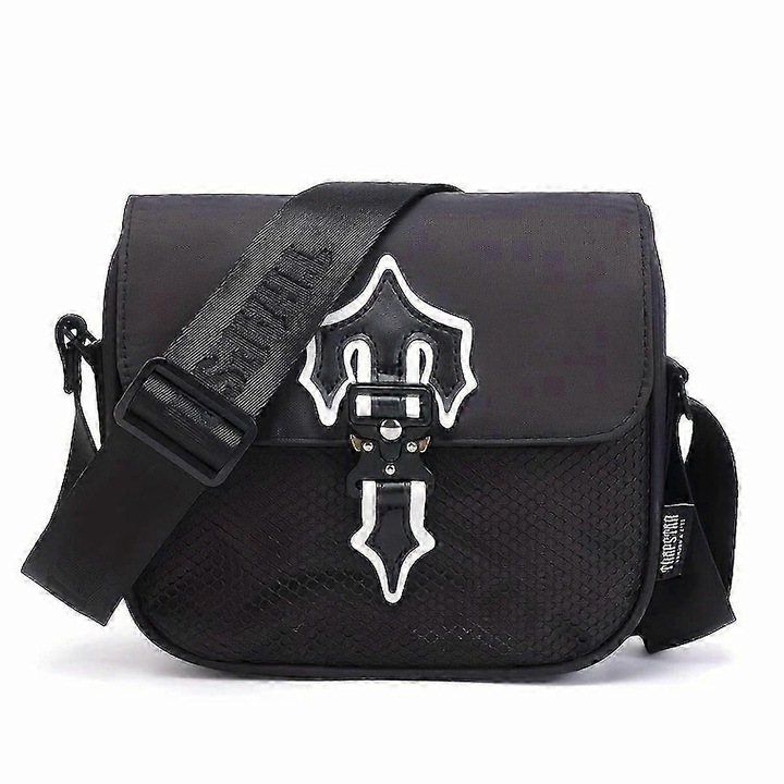 Unisex Trapstar t&aacute;ska, divatos design, fekete, nagy m&eacute;retek