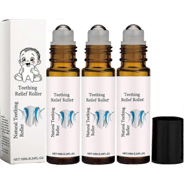 3 db-os fogzójáték szett, fájdalomcsillapító henger, természetes olaj, üveg