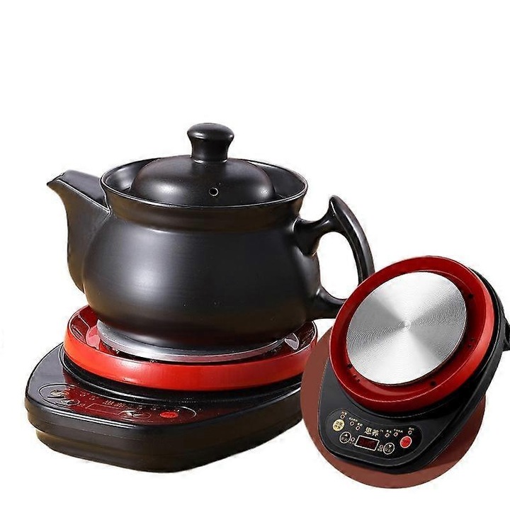 Керамична електрическа тенджера, 600W, 3L, черен дизайн, 8-часова автоматична функция