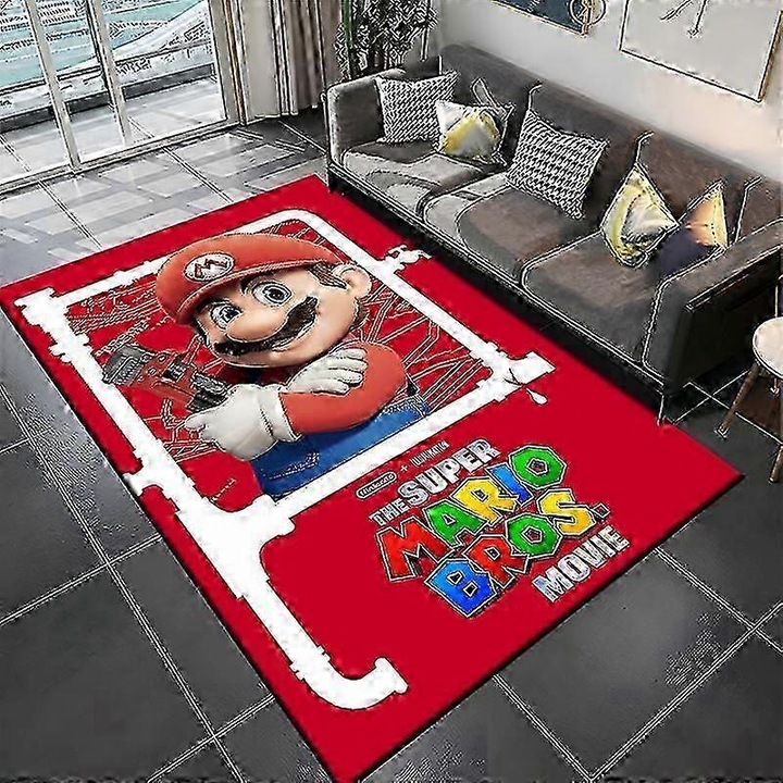 Правоъгълен килим, 100% полиестер, модерен дизайн, кариран модел, 150x220 см, за хол, спалня, баня, комплект.