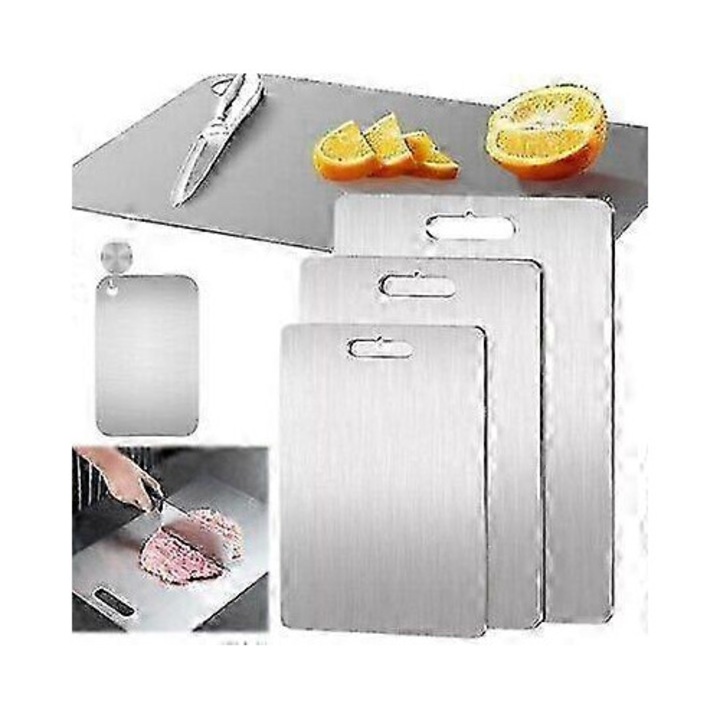 Tocator de bucatarie din titan, set 1 bucata, rezistent la pete si mirosuri, dimensiuni variate