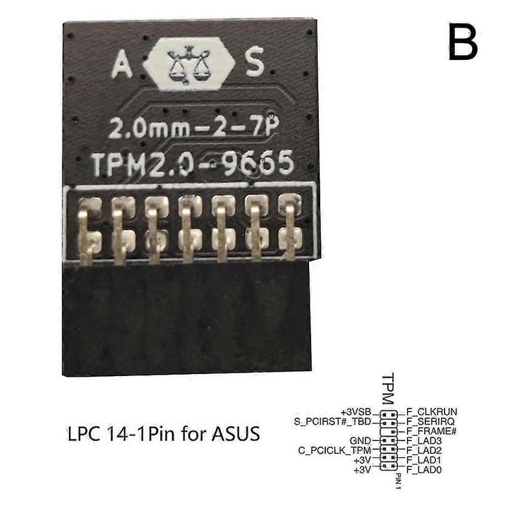 Modul TPM 2.0, 20 pini, pentru placi de baza ASUS lpc 14pin