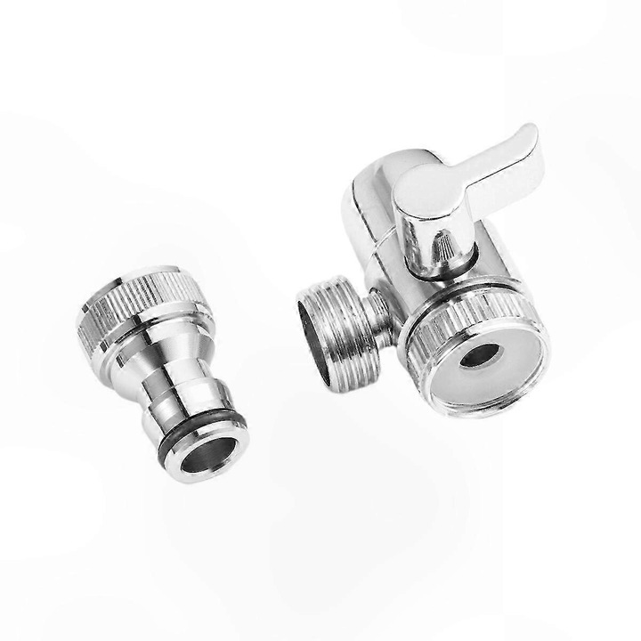 Adaptor pentru teava de intrare, set 2 bucati, argintiu, 4.5x4x2cm