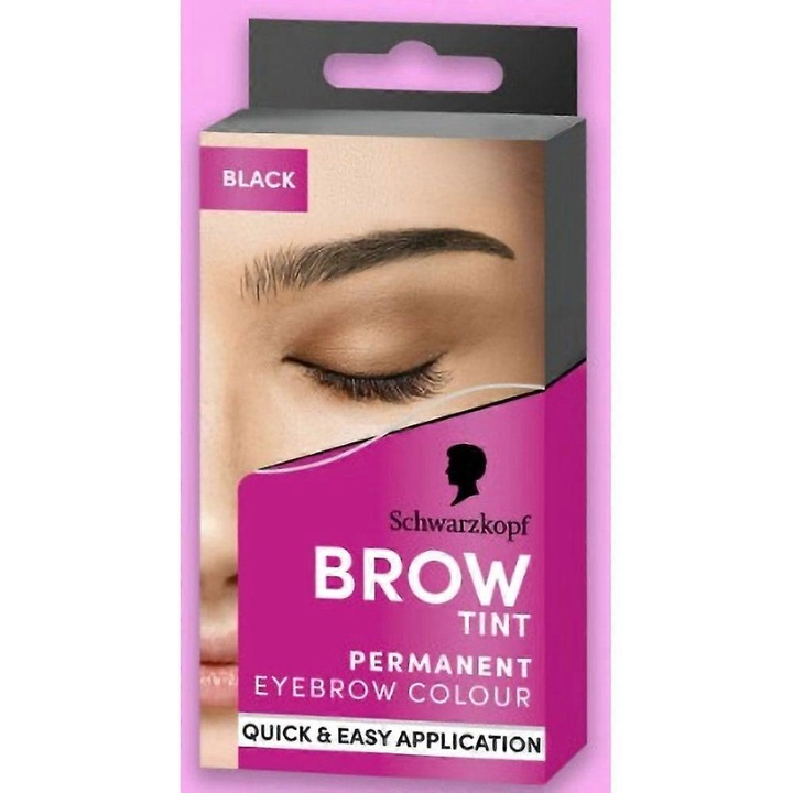 Vopsea sprancene Schwarzkopf, nuanta neagra, 10 aplicatii, naturala si de lunga durata