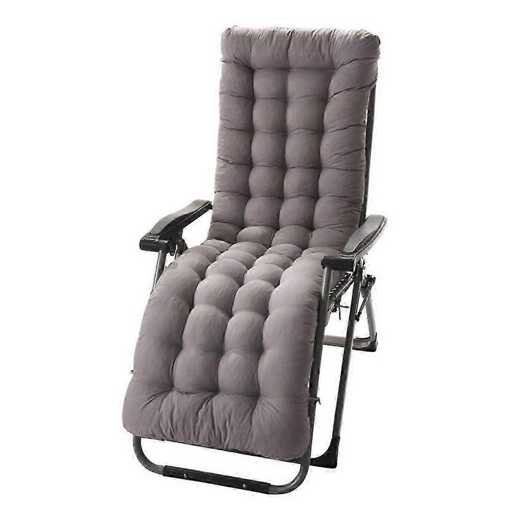 Perna decorativa pentru sezlong, 170x48x8cm, gri, set perne pentru exterior/interior