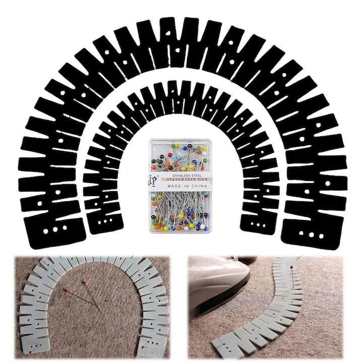 Set 2 bucati ghid de tiv flexibil din silicon, 30x2.50cm, verde/gri/negru/maro/roz/albastru/rosu