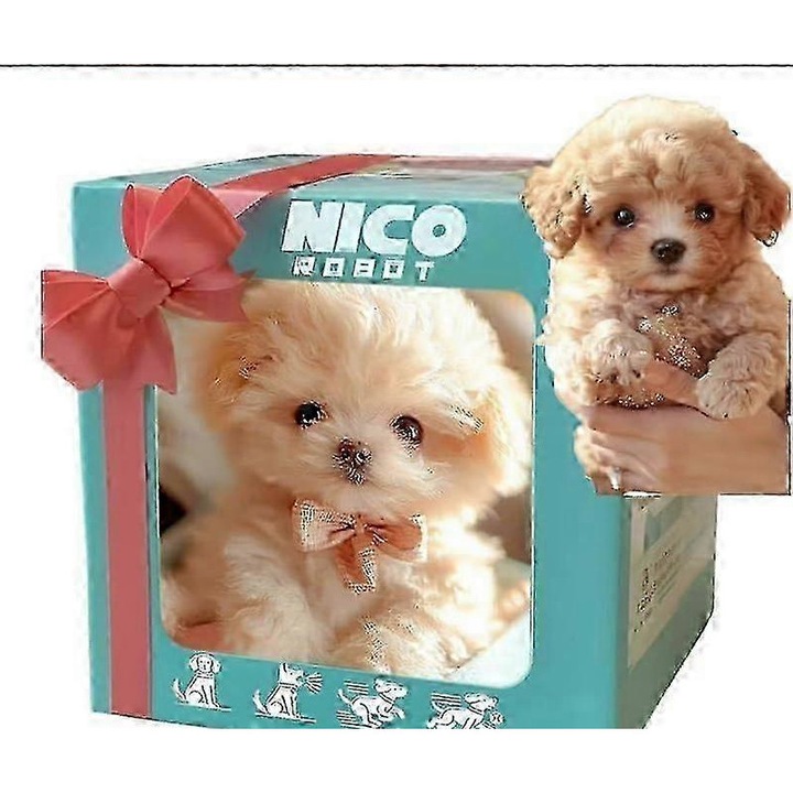 Robot de jucarie, Nico, caine robotic interactiv, miscari realiste, 30x20x15cm