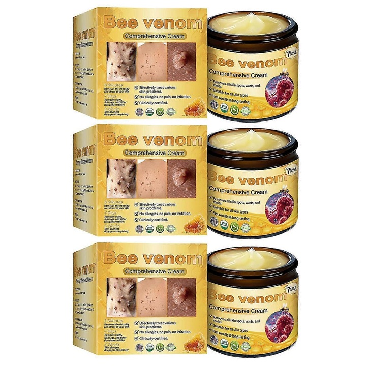 Szemölcseltávolító krém, 1-3x méhméreg, kíméletes formula minden bőrtípusra, 60ml, 3 darabos szett