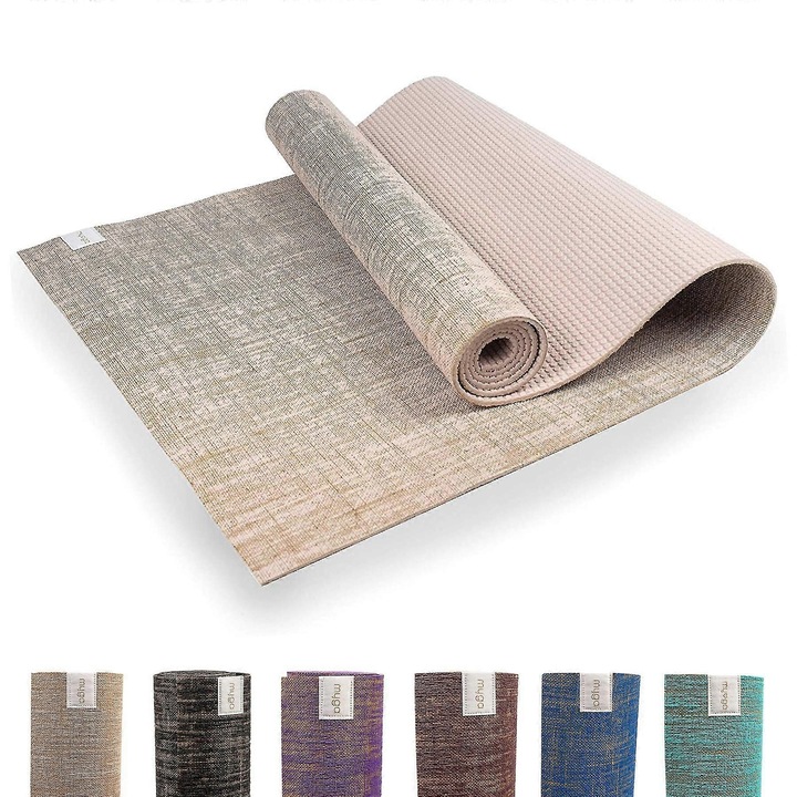 Saltea antrenament Myga Jute, 183x61cm, 5mm, antiderapant, alb