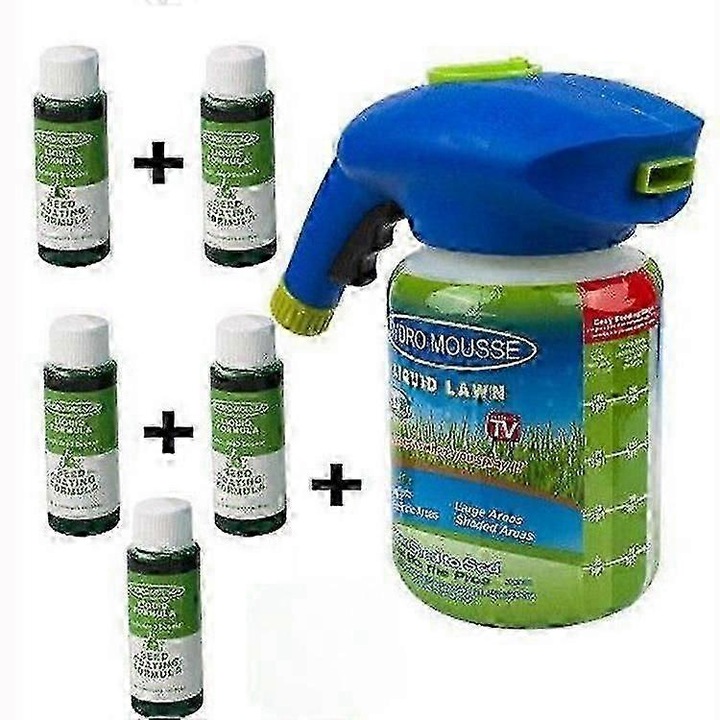 Разпръсквач за трева, система "хидро мус", 5 части, пластмаса, с формула за стимулиране на растежа