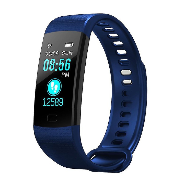 Bratara fitness, IP67, monitorizare ritm cardiac si tensiune arteriala, Bluetooth, 0.96 inch, 245mm