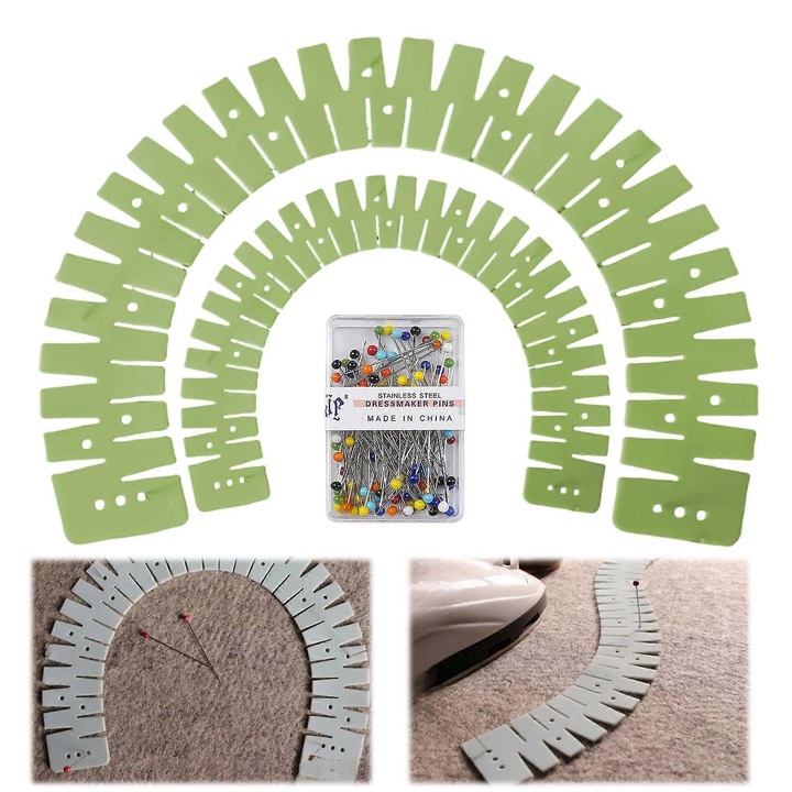 Set de 2 ghiduri flexibile de tiv din silicon, antiderapant, 30x2.50cm, verde/gri/negru/maro/roz/albastru/rosu