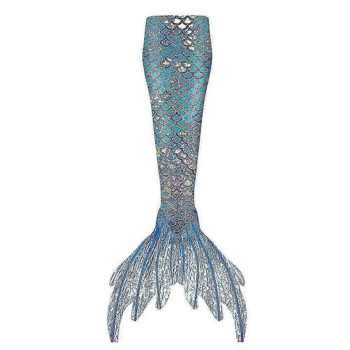 Costum de baie adult tip coada de sirena, fara monofin, 120 cm, rezistent la apa, multicolor