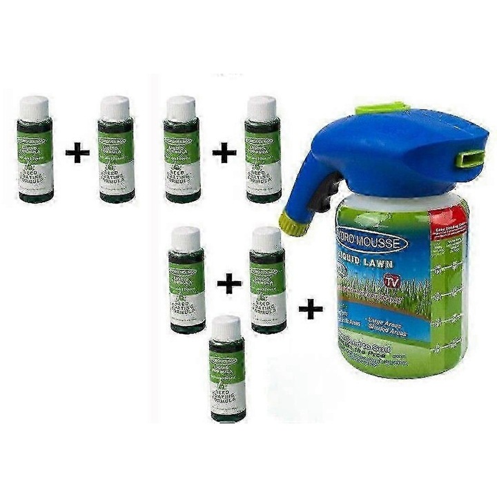 Разпръсквач за трева, хидро система Mousse, 7 части, пластмаса, с формула за стимулиране на растежа