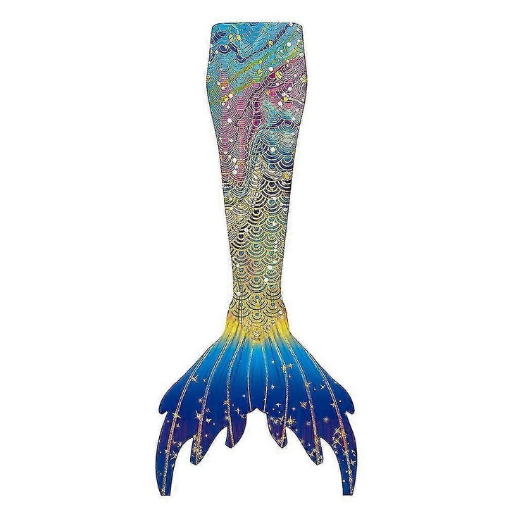 Set costum de baie cu coada de sirena, fara monofin, rezistent la apa, multicolor, marime S E502