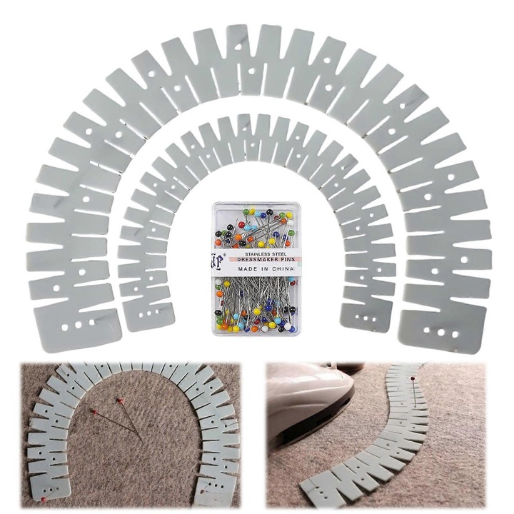 2 db rugalmas, hőálló, csúszásmentes szilikon szegélyvezető készlet, 30x3cm, többszínű