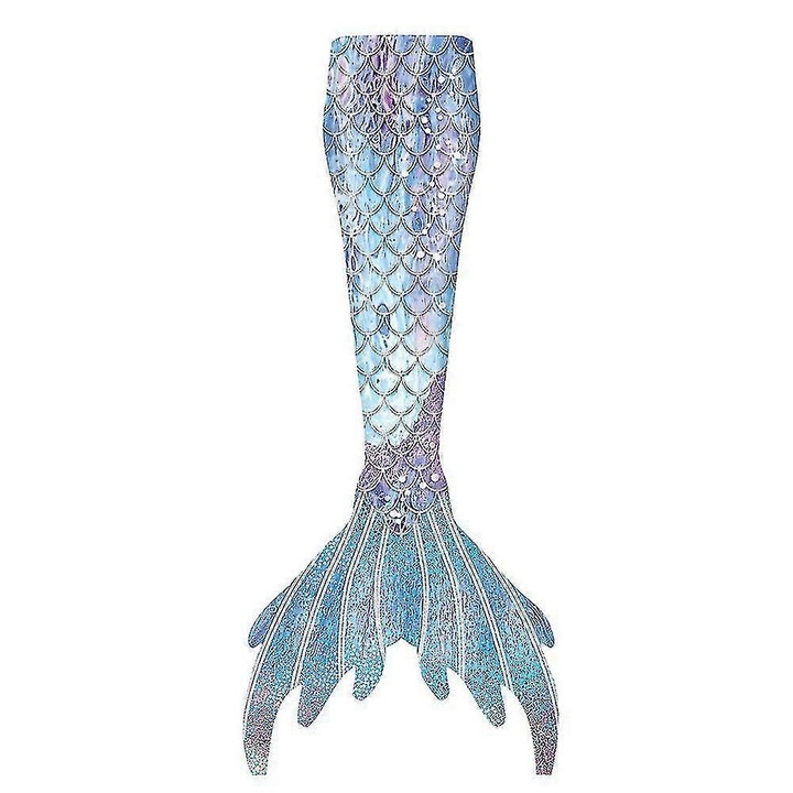 Costum de baie adult tip coada de sirena, fara monofin, 110 cm, rezistent la apa, multicolor