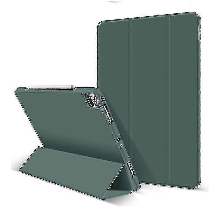 Tablet tok iPad Pro 11 hüvelykeshez, állítható állvánnyal, sötétzöld, a készlet tartalmazza