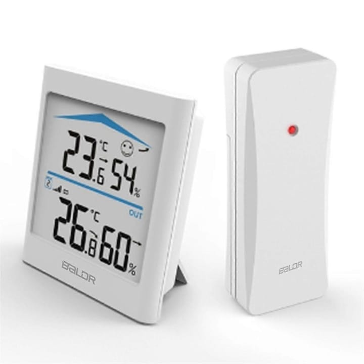 Statie meteorologica digitala, senzor wireless, display temperatura si umiditate, alb, set complet