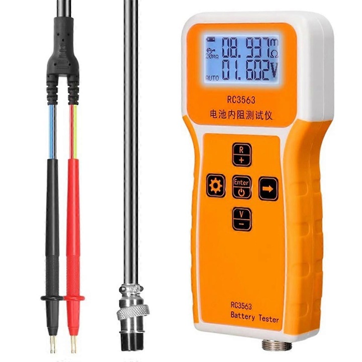 Tester de rezistenta interna a bateriei, 1mΩ-200Ω, 0.0001V-+/-100V, 1000mAh, dimensiuni 171x80x29mm