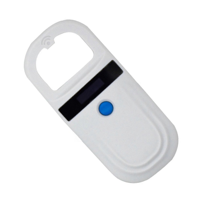 Cititor microcip pentru animale, 134.2/125Khz, suport EMID FDXB (ISO11784/85), USB reincarcabil, pentru caini, pisici, porci
