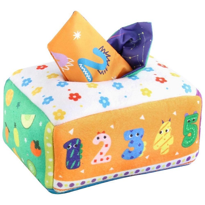 Szenzoros játék gyerekeknek, textil, többszínű, 17x12x7.50cm