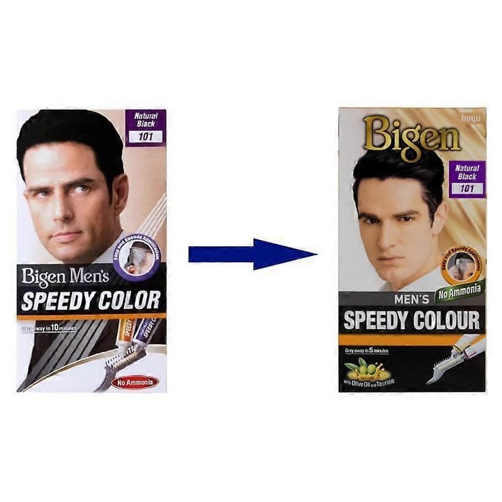 Bigen Men's Speedy Colour, negru natural, set de vopsea pentru par