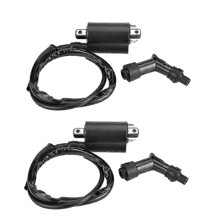 Set bobine de aprindere, 2 bucati, pentru Suzuki VS1400 Intruder 1400, Negru