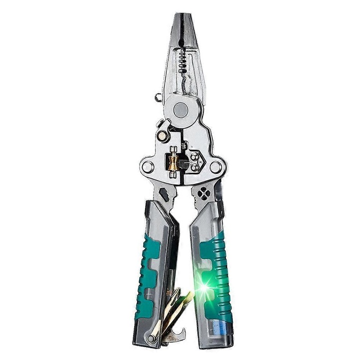 Clesti multifunctionali pentru decojirea firelor cu test de tensiune, verde, 215mm, set 1PC