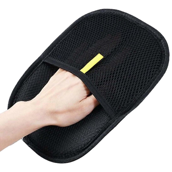 Manusa pentru indepartarea parului de animale, sistem cu 3 straturi, negru