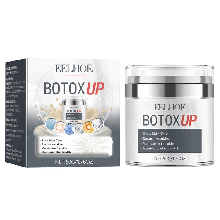 Hidratáló arckrém, EELHOE, BotoxUp, 50g, öregedésgátló, minden bőrtípusra
