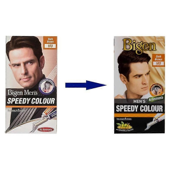 Vopsea de par pentru barbati Speedy, nuanta naturala, set multicolor